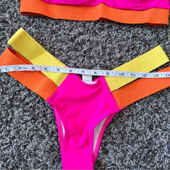 Colorful Bikini Set with Yellow Straps - Picture 6 of 8
